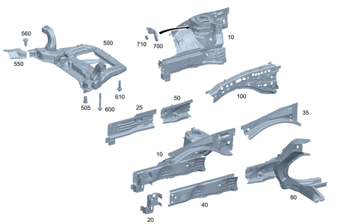 Wheel Well, Front Axle Carrier for 2025 Mercedes-Benz EQB 300 #0
