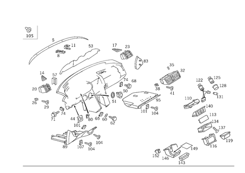 Detachable Components, Instrument Panel for 1994 Mercedes-Benz C280 #0