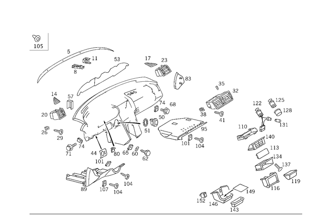 2026800671 - Panelling: Trim Bar for Mercedes-Benz: C220, C230, C280, C43 AMG, CLK430 Image image