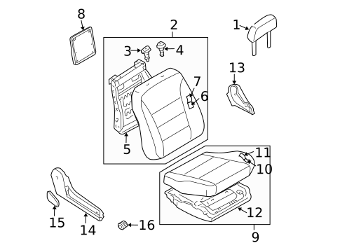 Front Seat Components for 2004 Nissan Sentra #0