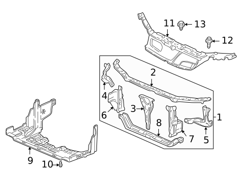 Radiator Support for 1999 Acura TL #0