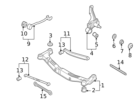 Rear Suspension for 2006 Hyundai Tucson #2