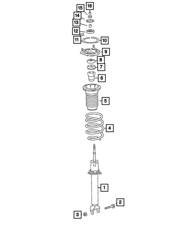 68337469AA - Front Suspension: Front Suspension Strut for Mopar Image