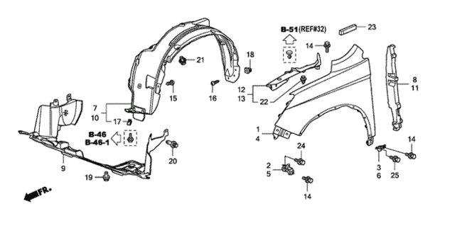 Front Fenders for 2008 Honda CR-V #0