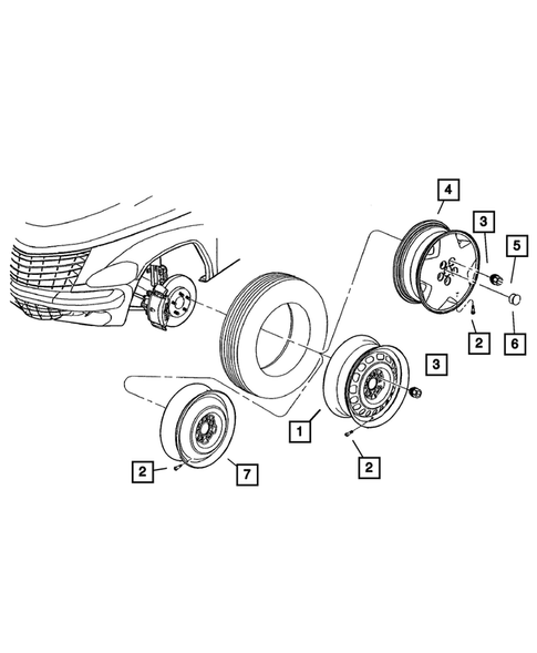 Wheels and Hardware for 2001 Chrysler PT Cruiser #0
