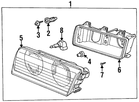 Headlamp Components for 1997 BMW 318ti #0