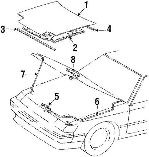 Hood & Components for 1986 Toyota Celica #0