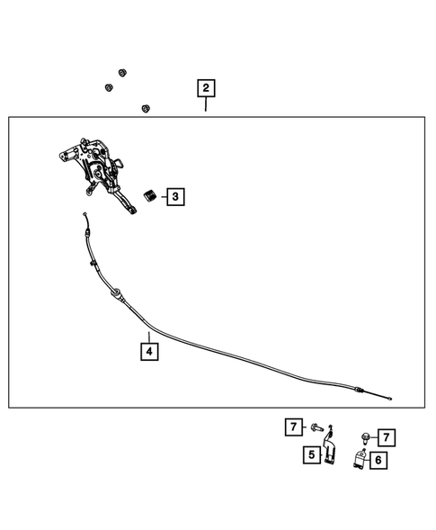 Parking Brake Lever, Cables and Rear Disc Park Brake Assembly for 2014 Dodge Grand Caravan #1