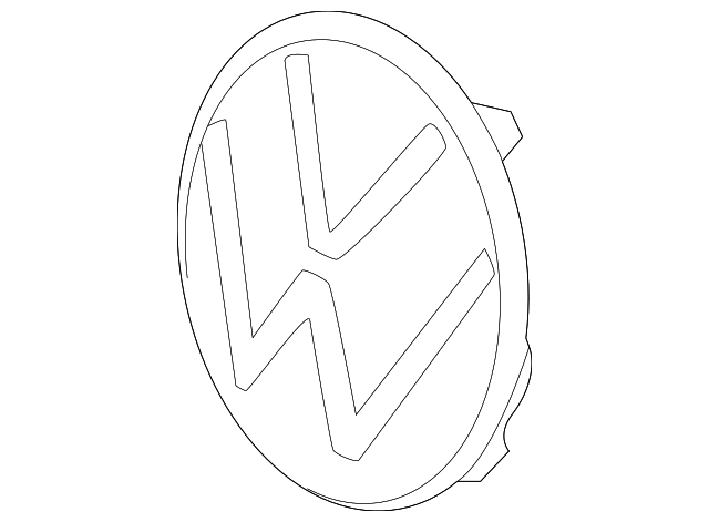 Used OEM Front Grille Ceramic Emblem Badge – 2022-2024 VW Tiguan – 5NA853601MDPJ