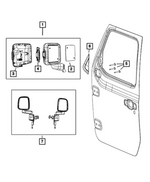 68313481AF - Doors, Door Mirrors and Related Parts: Outside Rearview Mirror, Left for Mopar Image