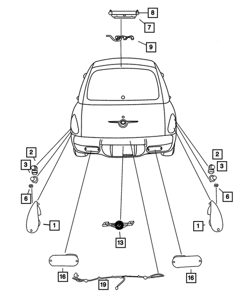 Lamps - Front, Rear and Courtesy for 2002 Chrysler PT Cruiser #1