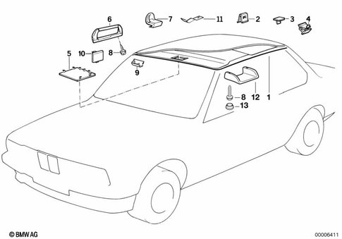 Interior Equipment, Upper for 1992 BMW 740i #3