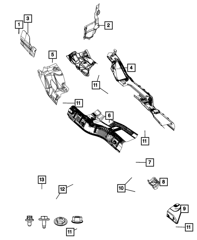 55399273AE - Exhaust: Brake &amp; Fuel Line Shield for Mopar Image image