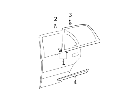 Exterior Trim - Rear Door for 2004 Cadillac DeVille #0