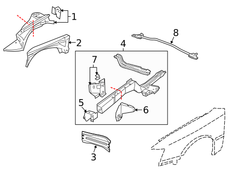 Structural Components & Rails for 2005 Pontiac GTO #0