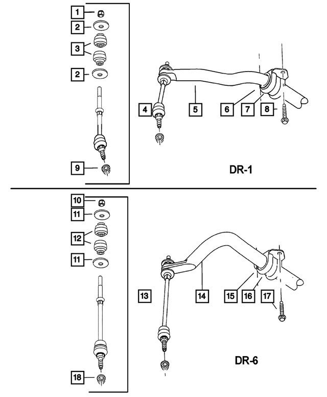 « 52110060AA – Front Suspension &amp; Drive : Barre Stabilisatrice Manchon pour Mopar Image »