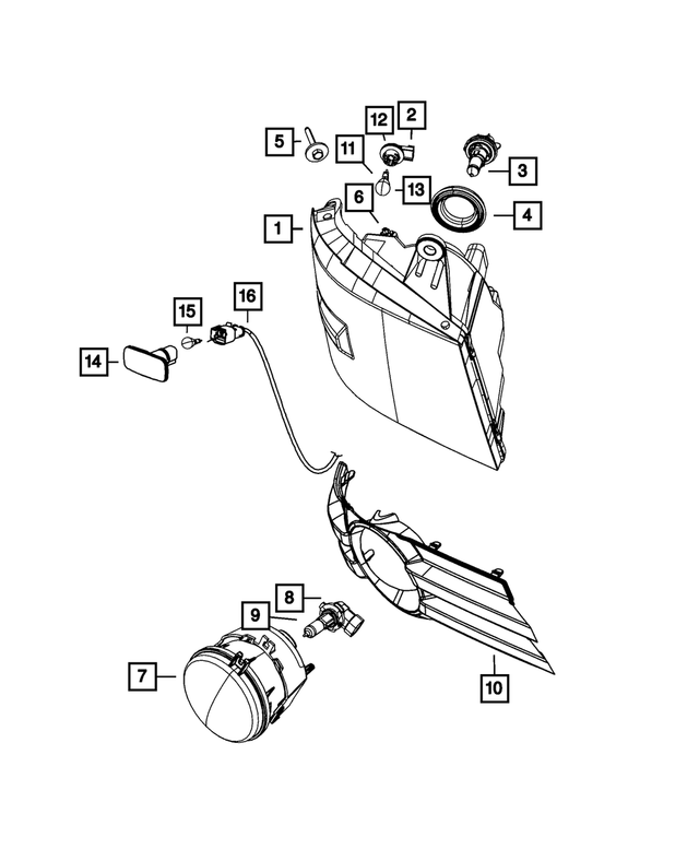 5113340AG - Electrical: Headlamp Park And Turn Lamp, Right for Mopar Image