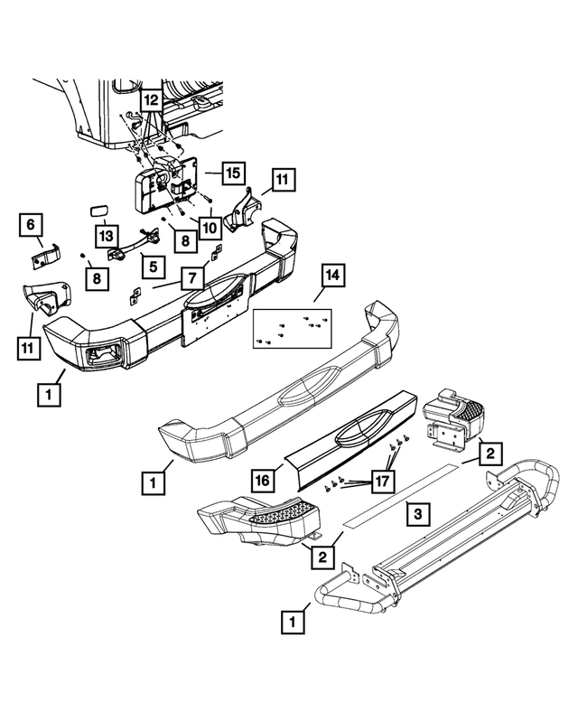 68232020AA - Frame, Bumper and Fascia: Rear Bumper Step Pad for Mopar Image
