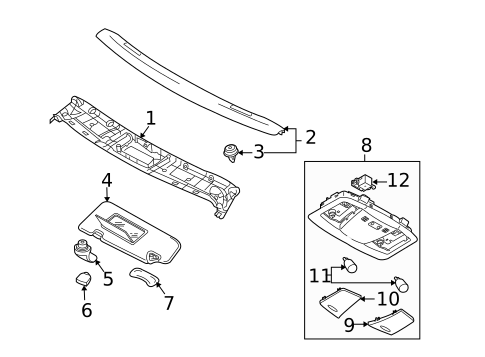 Interior Trim - Roof for 2019 Nissan 370Z #0
