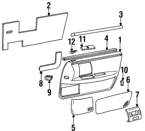 Interior Trim - Front Door for 1995 Cadillac Seville #0