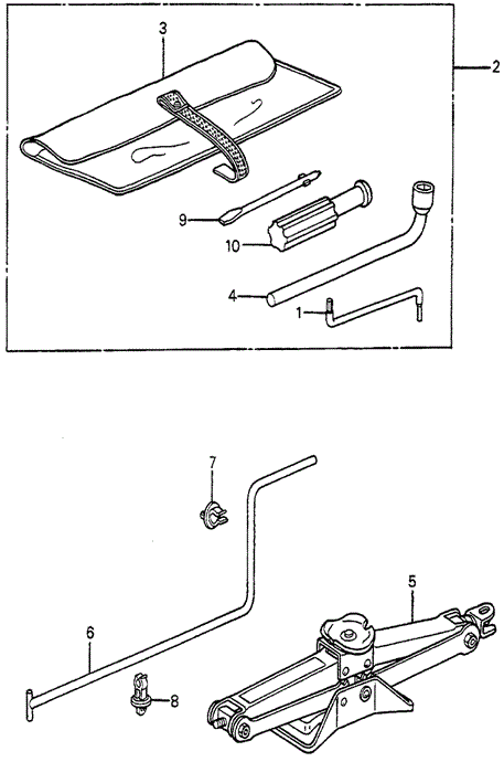 Tools - Jack for 1984 Honda Accord #0