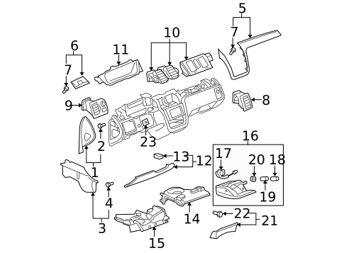 Instrument Panel Components for 2006 Cadillac DTS #0