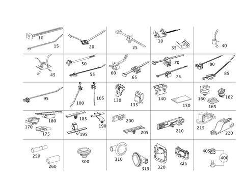 Cable Ties, Cable Fastening Parts and Grommets for 2016 Mercedes-Benz E250 #0