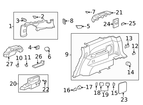 Interior Trim - Quarter Panels for 2008 Acura MDX #0