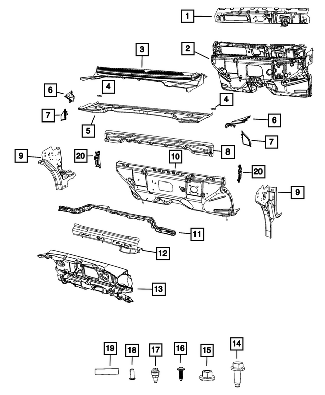 « 68643599AA –  : Haut D`auvent Ecran pour Mopar Image »
