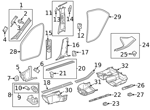 Interior Trim - Pillars for 2005 Mercedes-Benz SLK 55 AMG&reg; #1