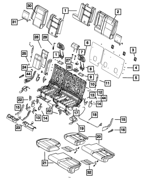 Rear Seats - Second Row for 2014 Jeep Grand Cherokee #7