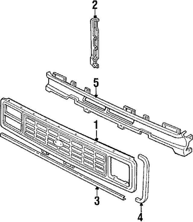 E3UZ8200B - Body: Grille for Ford: E-150 Econoline, E-150 Econoline Club Wagon, E-250 Econoline, E-250 Econoline Club Wagon, E-350 Econoline, E-350 Econoline Club Wagon Image