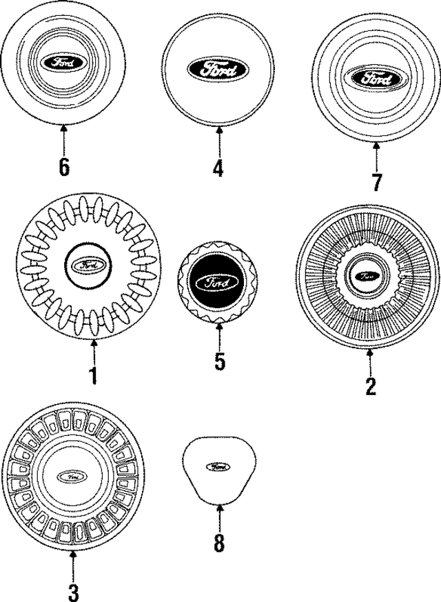 F2AZ1130B - : Wheel Cover for Ford: Crown Victoria Image