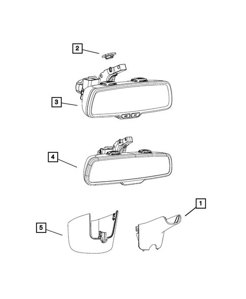Glass and Interior Rear View Mirror for 2018 Dodge Challenger #1