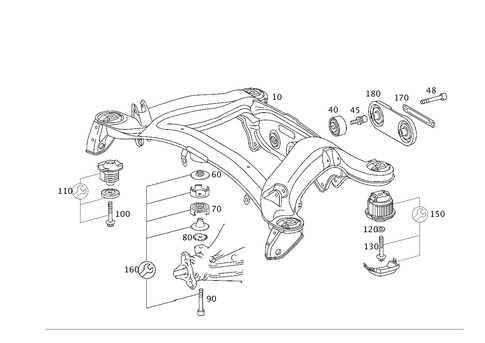 Rear Axle Support for 2001 Mercedes-Benz C240 #0