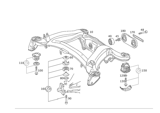 129906901 - Rear Axle: Screw for Mercedes-Benz Image image