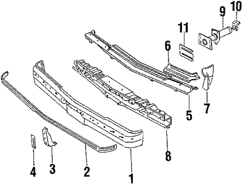 Front Bumper for 1986 Oldsmobile Cutlass Supreme #0