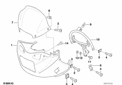 Motorcycle Trim Section, Windshield for 1997 BMW-Motorrad F 650 ST #1