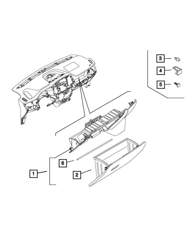 68134786AA - Interior Trim: Glove Box Door Bumper for Mopar Image