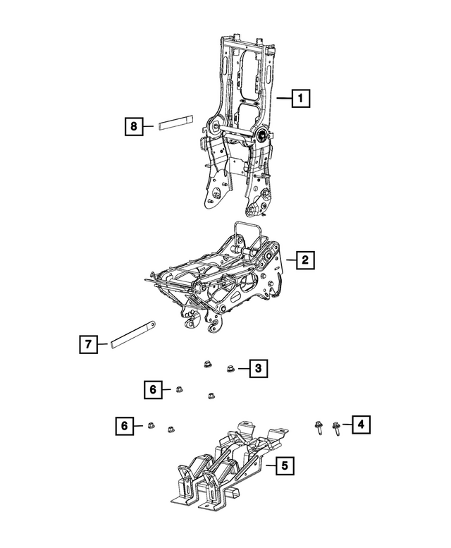 68323323AC - Interior Trim: Rear Seat Back Frame for Mopar Image