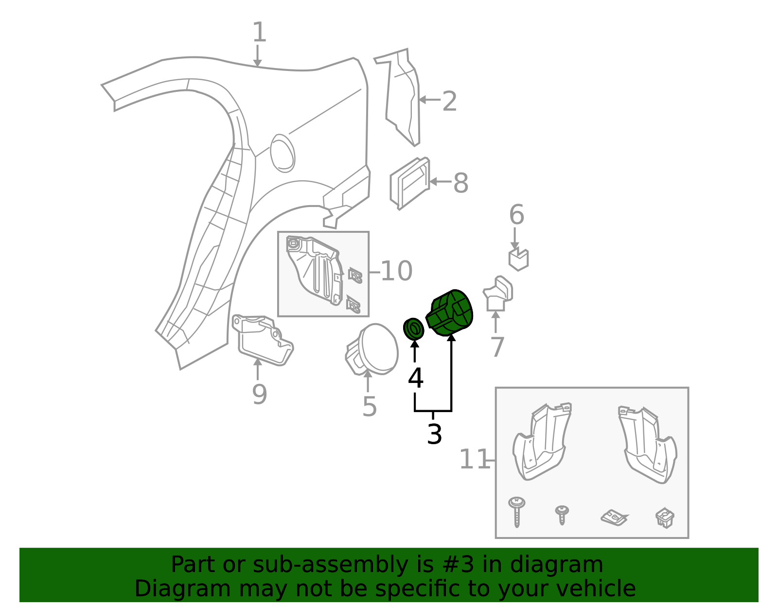 74480-SNA-A00 - Fuel Filler Housing 2006-2011 Honda Civic | Honda Parts ...