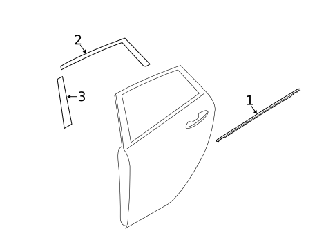 Exterior Trim - Rear Door for 2016 Ford Fiesta #1