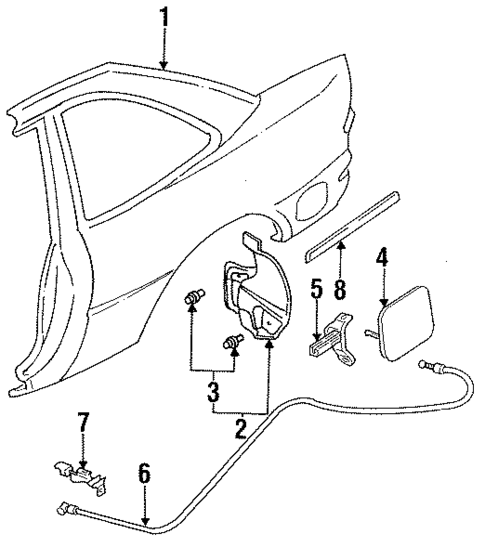Fuel Door for 1993 Dodge Colt #0