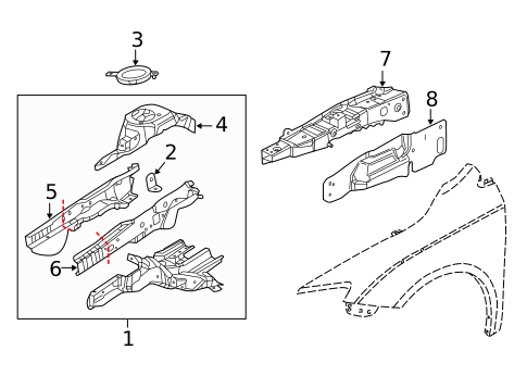 Structural Components & Rails for 2016 Chrysler 200 #0