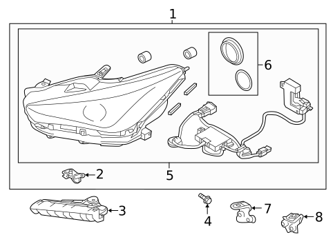 Headlamp Components for 2018 INFINITI Q50 #0