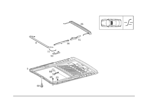 Sliding/Lifting Roof Frame for 1999 Mercedes-Benz E430 #0