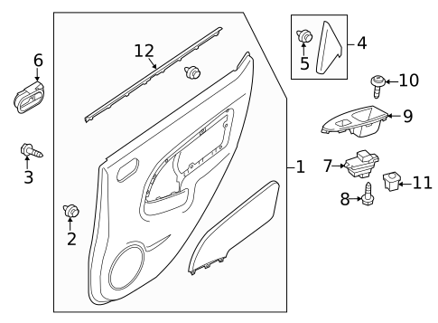 Interior Trim - Rear Door for 2011 Mazda 2 #0