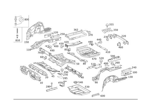 Rear End Floor for 2003 Mercedes-Benz E320 #0
