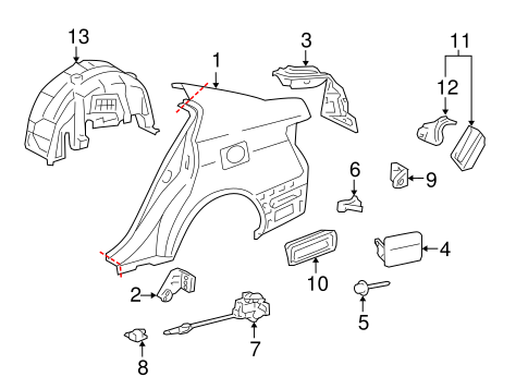 Quarter Panel & Components for 2008 Lexus GS350 | OEM Parts
