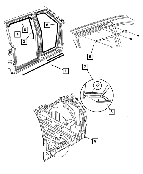 Seals and Weatherstrip for 2004 Dodge Caravan #0